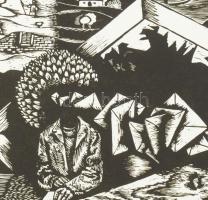 Jurida Károly (1935-2009): Önéletrajz, 1983. Fametszet, papír. Jelzett. Számozott (5/20). Paszpartub...