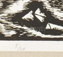 Jurida Károly (1935-2009): Önéletrajz, 1983. Fametszet, papír. Jelzett. Számozott (5/20). Paszpartub...