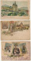 3 db RÉGI hosszú címzéses osztrák képeslap vegyes minőségben / 3 pre-1905 Austrian litho postcards in mixed quality: Mariazell, Steiermark