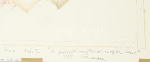 Lacza Márta (1946- ): A földtől már távol, az éghez közel, 1979. Ceruza, papír. Jelzett (paszpartu á...