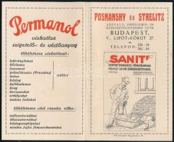 cca 1930 Posnansky és Strelitz aszfalt, lemez és kátránytermék gyár 4 oldalas rajzos árlistája, karton, szép állapotban