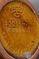 Padlóváza, német iparművész kerámia plasztikus díszítésekkel, jelzett, hibátlan. 41 cm