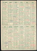 ca 1940 Átrium filmszínház kártyanaptár. Két részes