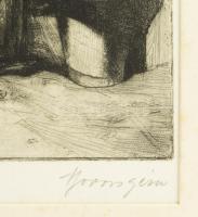 Boross Géza (1908-1971): Parasztasszony. Rézkarc, papír, jelzett, paszpartuban. 29x19 cm