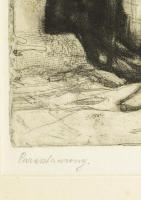 Boross Géza (1908-1971): Parasztasszony. Rézkarc, papír, jelzett, paszpartuban. 29x19 cm