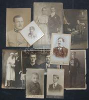 cca 1880-1910 10 db fotó, közte 3 katonai / 10 vintage photos with military