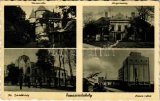 1943 Dunaszerdahely, Dunajská Streda; Vermes villa, Sárga kastély, Kir. Járásbíróság, Futura raktár / villa, castle, court, grain warehouse (EB)