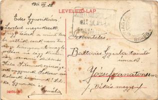 1911 Nagylucska, Velyki Luchky (Munkács); községháza / town hall (Rb)