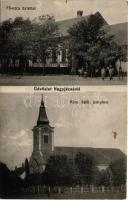 1919 Nagyjécsa, Grossjetscha, Iecea Mare; Fő utca, üzlet, Római katolikus templom / main street, shop, church