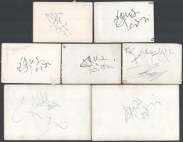 Az Omega együttes egyes tagjainak aláírása 7 db fotón