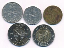 Ghána 1984-1991. 5C-100C (5xklf) T:XF-F patina
Ghana 1990-1994. 5 Cedis - 100 Cedis (5xdiff) C:XF-F...