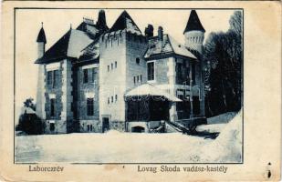 Laborcrév, Krasznibród, Krásny Brod (Mezőlaborc, Medzilaborce); Lovak Skoda Károly vadászkastélya télen / Jagdkastell von Ritter Skoda / hunting castle in winter (fl)