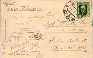 1925 Miava, Myjava; Stavba tunelu pod Polánou. Tunel 2400 m dlhy najdblsie v Csl. rep. Spojuje Slove...