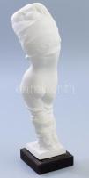 Sazbó Tamás (1952): Vetkőző 1983. Porcelán. fa talapzaton. Jelzett 28 cm