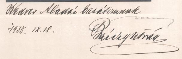 1935 Bárcziházi Bárczy István (1882-1952) miniszterelnökségi államtitkár, titkos tanácsos portréja, ...