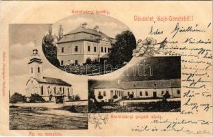 1903 Sajógömör, Gömör, Gemer; Szentiványi kastély és polgári iskola, Ágostai evangélikus templom. Sréter fényképész / castle, school, church. Art Nouveau, floral (EB)