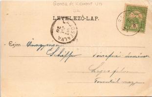 1903 Sajógömör, Gömör, Gemer; Szentiványi kastély és polgári iskola, Ágostai evangélikus templom. Sr...