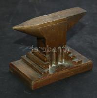 Mini bronz üllő Láng Gyula 1919 felirattal / Mini bronze anvil 7 cm