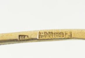 5 db kískanál, Orosz ezüst (Ag) 84 zolotniki finomságjellel. XIX. sz. jelzett 60 g díszdobozzal