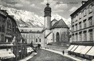 Innsbruck castle, church and the shop of D. Hampl (EK)