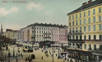 Vienna Kärtner street with The Mutual Life Insurances building and self-service restaurant