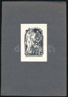 Drahos István (1895-1968): Erotikus ex libris dr. Horváth L. Károly, fametszet, papír, jelzett a met...