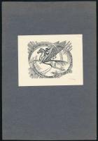 Nagy Árpád (1894-1959): Ex libris Artur Mario da Mota Miranda. Fametszet, papír, jelzett, hátoldalán...