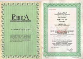 1990-1999. 7db klf modern részvény többnyire szelvényekkel, közte "Richter Gedeon", "...