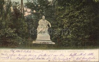 Vienna city park with the statue of J. E. Schindler