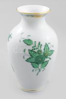 Herendi Apponyi zöld mintás váza. Jelzett, hibátlan, m: 14 cm