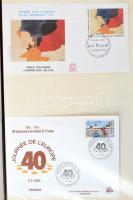 Kb 65 db francia FDC, emléklap, levél, közte érdekességek is, A4-es ív berakóban