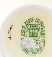 Zsolnay pillangó mintás váza. Jelzett, hibátlan, mázrepedéssel, m: 13 cm