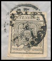 1856 2kr MP IIIb fekete, Triestben írt de Pesten postázott helyi levélen, teljes tartalommal. Certif...