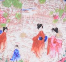 Japán porcelán 4 darab csésze és 6 darab alátét. Jelzett, kopással