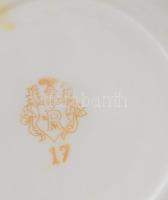 Roschützer Porzellanfabrik Unger & Schilde kávés készlet, egy csésze hiánnyal, jelzett