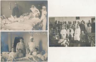 6 db RÉGI első világháborús osztrák-magyar (K.u.k.) katonai fotó: tábori kórházak, vöröskeresztes nő...
