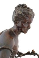 cca 1890-1910, Printemps, Ernest Rancoulet (1870-1915): Nimfa. Bronzírozott spiáter, aranyozott rész...