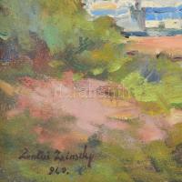 Zentai Zrinszky jelzéssel: Hajók a vizen. Olaj, rétegelt falemez. Dekoratív fakeretben. 33x42 cm