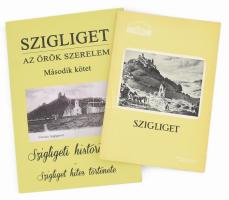 Kozák Károly: Szigliget. Műemlékeink. Bp., 1961, Képzőművészeti Alap. Kiadói papírkötés. + Szigligeti história I. Szigliget hites története. Szigliget - Az örök szerelem II. köt. Szerk.: Takács József, Szabó Tibor András, Balassa Dániel. Szigliget, 2015, Esterházy Pince Szigliget Kft. Kiadói papírkötés.