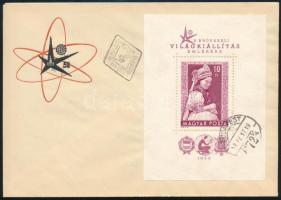 1968 Brüsszeli világkiállítás blokk FDC-n