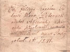 1541 Galaci (Galaczy) More Péternek adományozott királyi birtokokról (Galac Erdély, Galati Transylva...