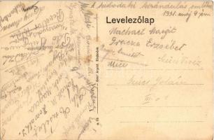 1931 Kisbodak (Szigetköz), utca, Duna, csónak, harangláb. Gróf Árpád kiadása (fl)