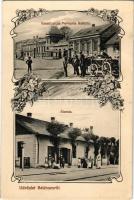 Belényes, Beius; Váradi utca, Markovits szálloda, vasútállomás. Wagner Villi kiadása / street, hotel, railway station. Art Nouveau, flora (fl)