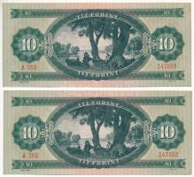 1949. 10Ft (2x) sorszámkövetők "A 352 247551 - A 352 247752" T:XF
Adamo F3