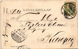 1906 Zilah, Zalau; Polgári tér a honvédlaktanyával. Molnár Lajos kiadása / square, military barracks...