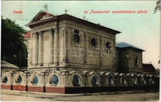 1908 Arad, Az "Összetartás" szabadkőműves páholy. Kerpel Izsó kiadása / masonic lodge, freemasonry