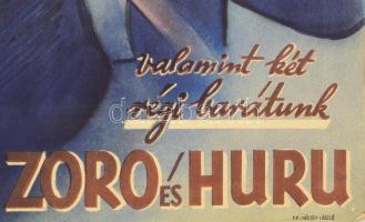 1943 Zoro és Huru, a két örömapa. Moziplakát (filmplakát, rácsplakát). Attila Hörbiger, Hans Thimig ...