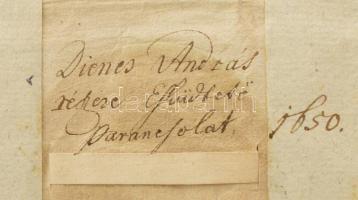 1650 Phiák László Zólyom vármegyei királyi bíró parancsolata Dienes András részére. Latin nyelven, a...