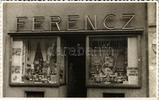 Kassa, Kosice; Ferencz József fűszer és csemege kereskedés üzlete. Fő utca 122. / shop. photo