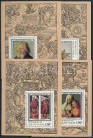 Dürer paintings imperforated block set, Dürer festmény sor vágott blokkformában